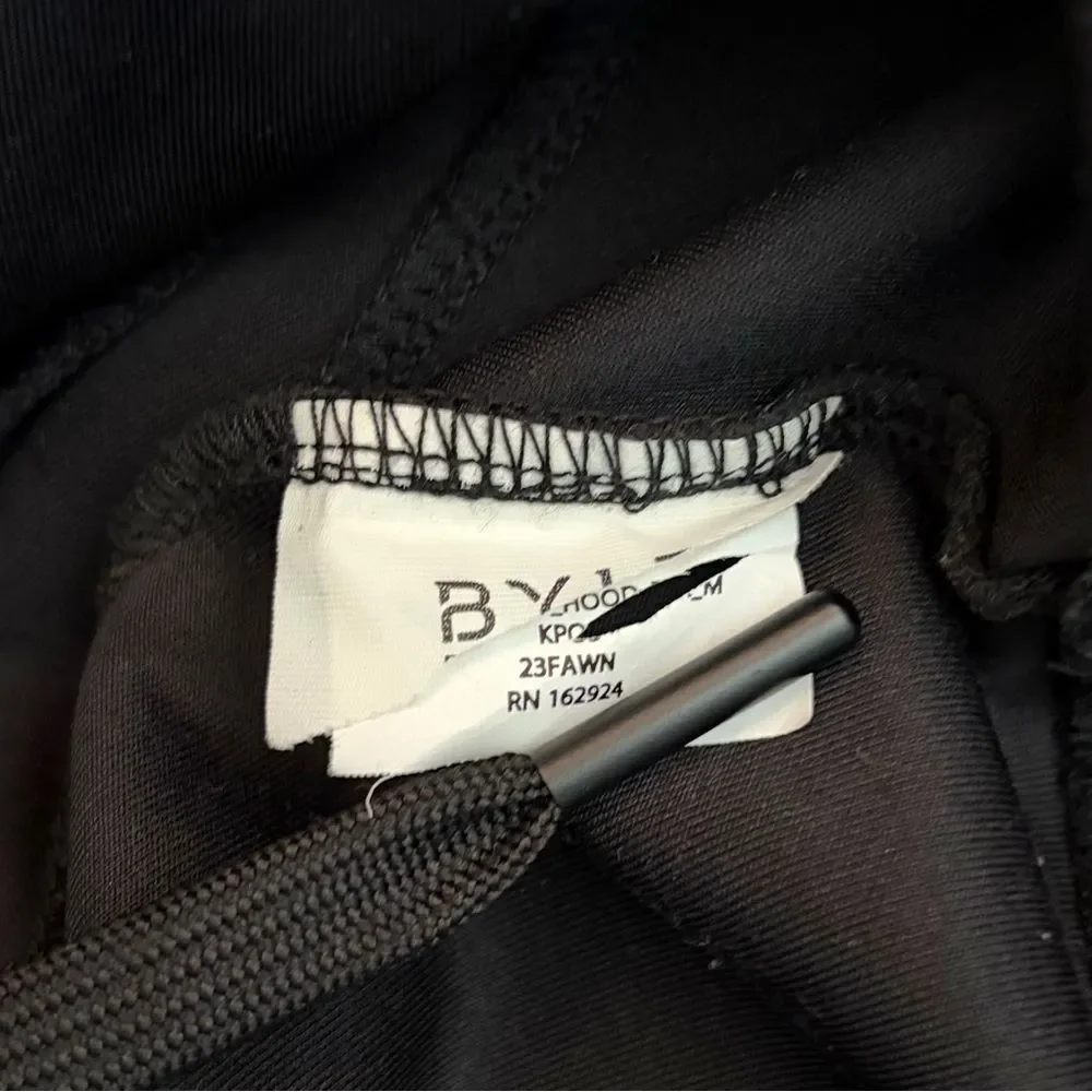 BYLT Basics Women’s Opal Black Half Zip Cropped Hoodie Lightweight Size Small